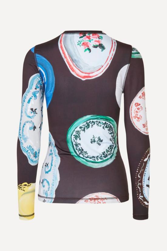  스티네 고야 긴팔 티셔츠 스틴 고야 엘라스틱 긴팔 탑 더 플라테라 - STINE GOYA