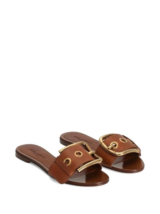 26SS 돌체앤가바나 소가죽 플랫 슬리퍼 CQ0672 AY96080037 Brown - DOLCE & GABBANA