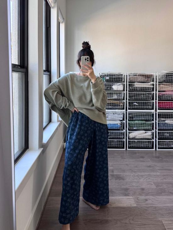  Nettle Studios 스트레이트 팬츠 네틀 스튜디오 미드 이지 팬츠 다크 데이지 데님