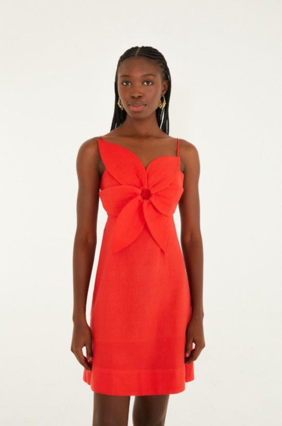  팜 리오 숏 원피스 3D 플라워 미니 드레스