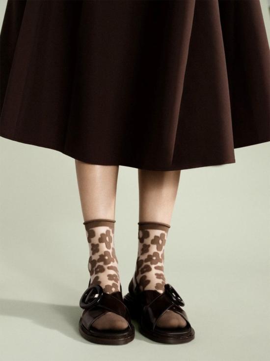  한셀 프롬 바젤 양말 팝 시스루 숏 크루삭스 모카 - HANSEL FROM BASEL