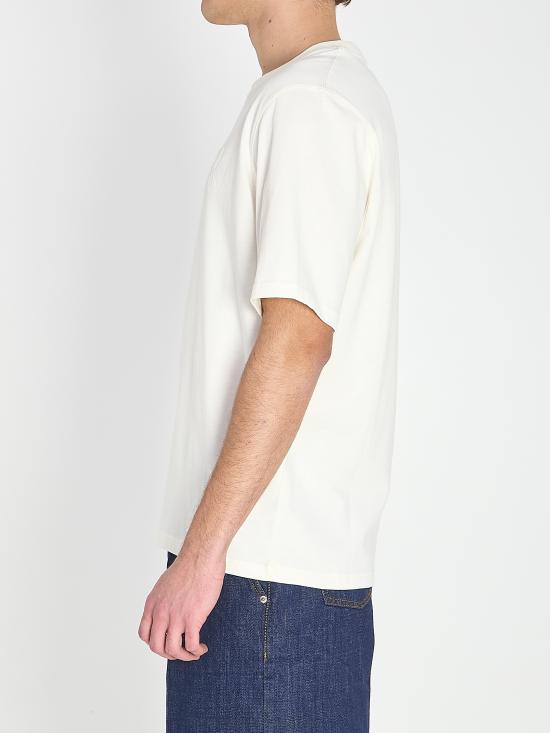26SS 아미 화이트 코튼 드 하트 엠보스 티셔츠 UTS357726 136 BLANCCREME - AMI