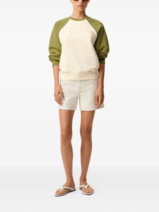 26SS 아미 코튼 니트 아미 드 하트 스웨트셔츠 USW781 747A041 White - AMI