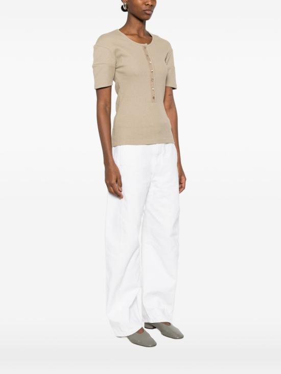 26SS 르메르 헨리넥 티셔츠 TS0005 LJ1030609 Beige - LEMAIRE