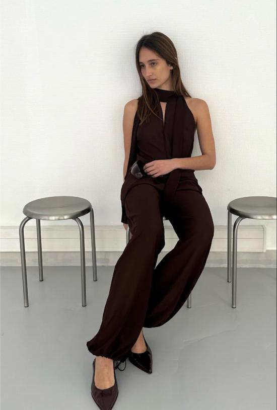  샘디 블라우스 사엠디 엘리자 스카프 탑 - SAEMDI