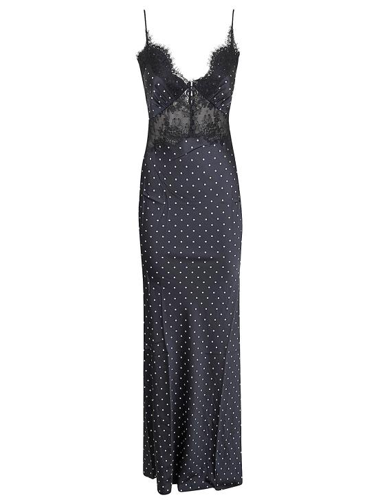 26SS 셀프 포트레이트 롱 원피스 RS26 176XA BLACK AND WHITE