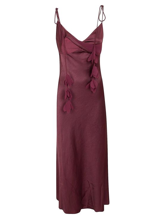 26SS 셀프 포트레이트 롱 원피스 RS26 218M BURGUNDY RED