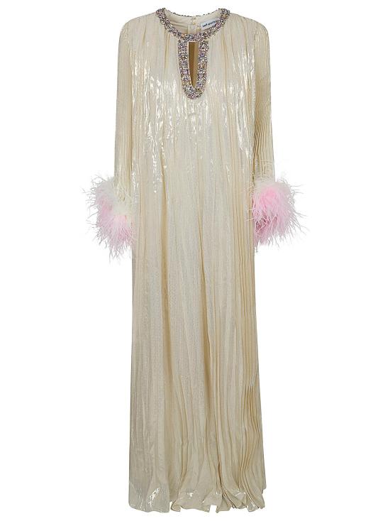 26SS 셀프 포트레이트 롱 원피스 RS26 507X CHAMPAGNE NUDE NEUTRALS