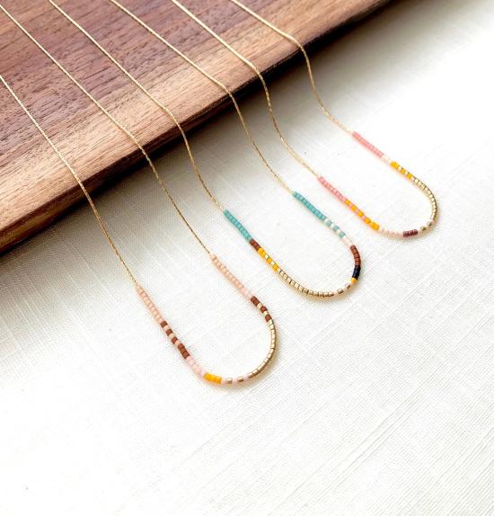  오션 브레이크업 목걸이/팬던트 Ocean Breakup 얇은 구슬 사막 컬렉션 목걸이 일출/하늘 - OCEAN BREAKUP