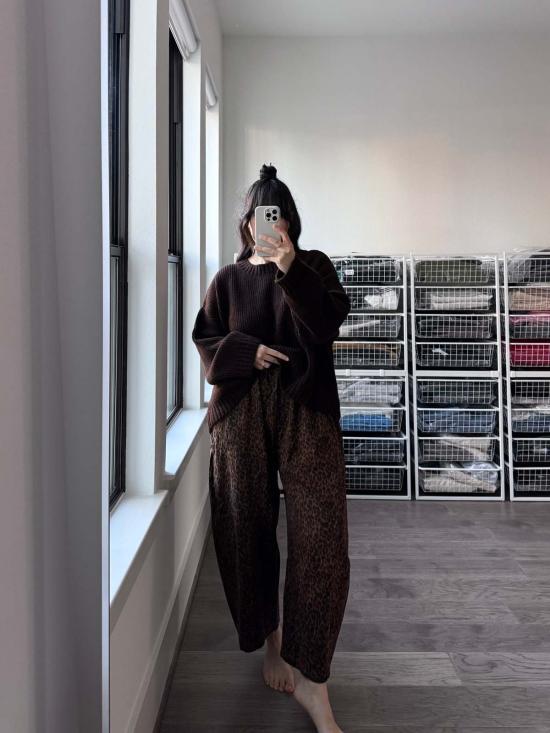  Nettle Studios 스트레이트 팬츠 네틀 스튜디오 벌룬 팬츠 레오파드 트윌