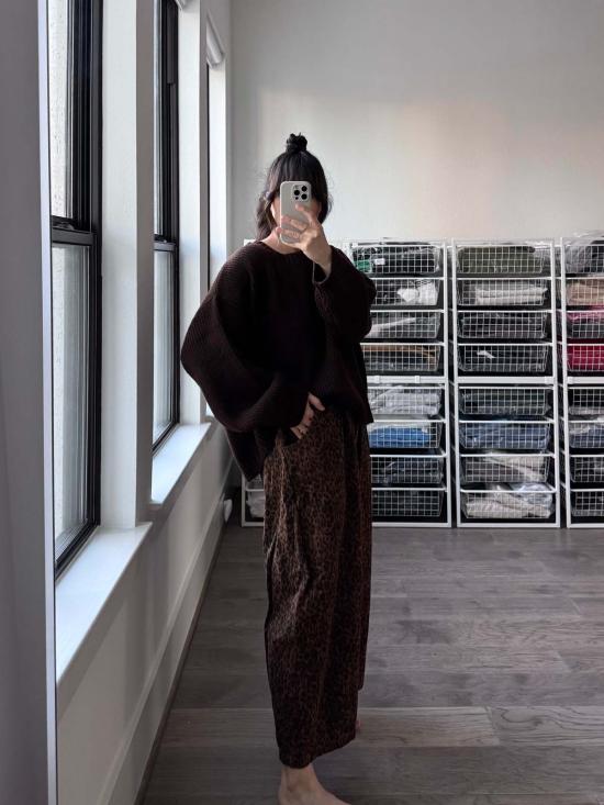  Nettle Studios 스트레이트 팬츠 네틀 스튜디오 벌룬 팬츠 레오파드 트윌 - OTHER BRANDS