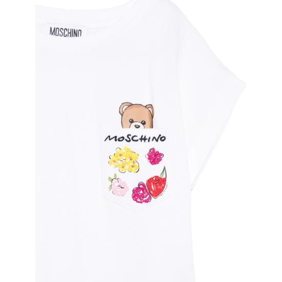 26SS [키즈] 모스키노 티셔츠 HDM06X LFA06 10101 WHITE - MOSCHINO