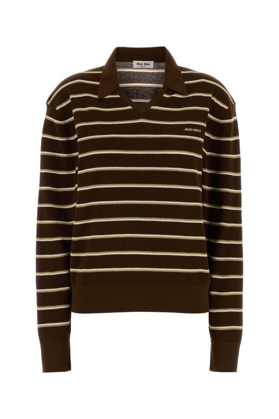 26SS 미우미우 폴로 티셔츠 MML03ESOOO183M F0324 Stripped