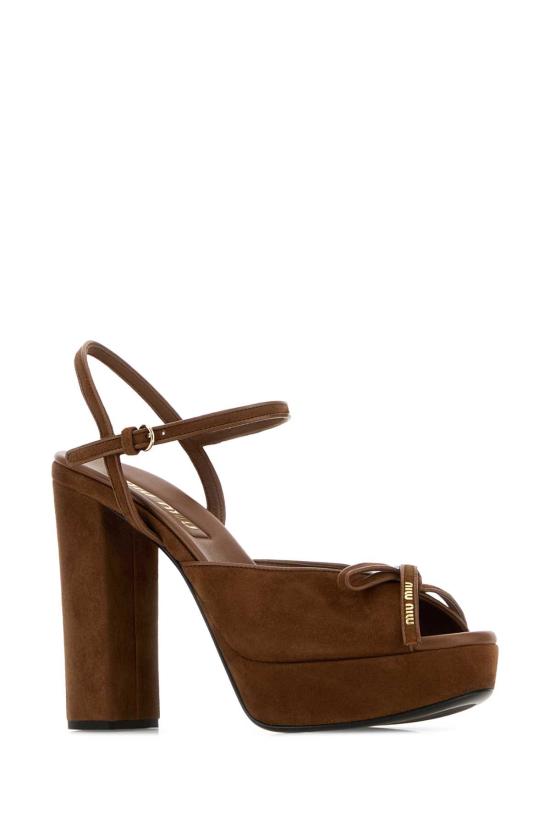 26SS 미우미우 샌들 5XP909F110008 F0316 Brown - MIU MIU