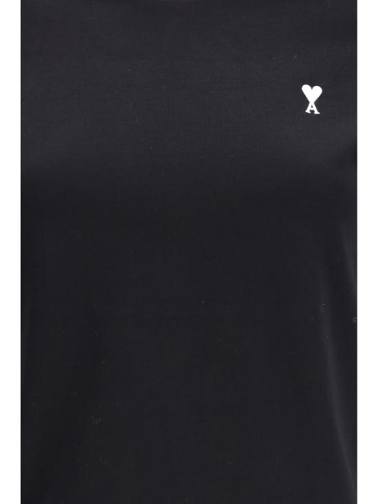 26SS 아미 스몰 하트 로고 코튼 크롭 티셔츠 FTS347724 045 BLACK - AMI