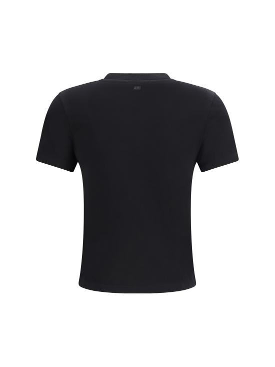 26SS 아미 스몰 하트 로고 코튼 크롭 티셔츠 FTS347724 045 BLACK - AMI