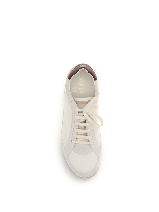 26SS 브루넬로 쿠치넬리 디어스킨 & 스웨이드 스니커즈 MZUKOKA348 CXM48 CREAM - BRUNELLO CUCINELLI