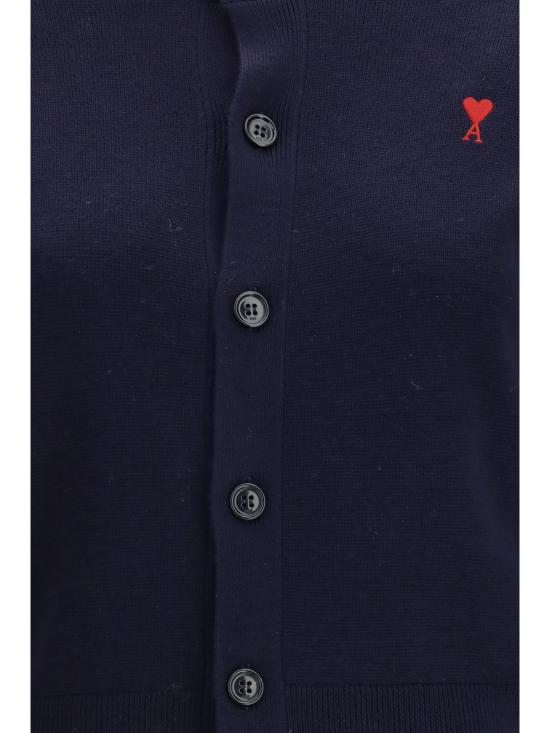 26SS 아미 크루넥 울 가디건 FKC361001 414 BLUE - AMI