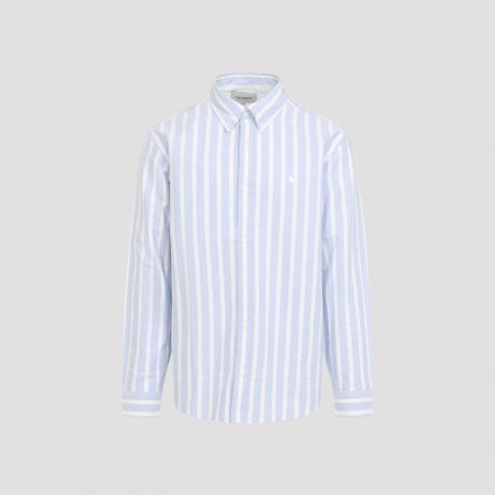 26SS 칼하트 WIP 긴팔 셔츠 I0361983JBXX03 DEVEN STRIPE BLEACH WHITE