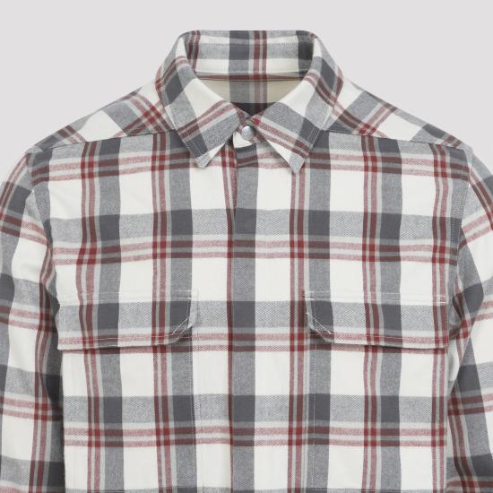 26SS 릭 오웬스 긴팔 셔츠 RU01F2236 CP 11P MILK PLAID - RICK OWENS