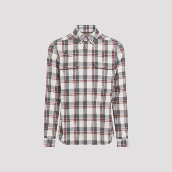 26SS 릭 오웬스 긴팔 셔츠 RU01F2236 CP 11P MILK PLAID