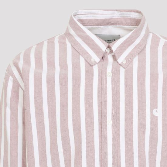 26SS 칼하트 WIP 긴팔 셔츠 I0361983JDXX03 DEVEN STRIPE OXIDE RED WHITE - CARHARTT WIP