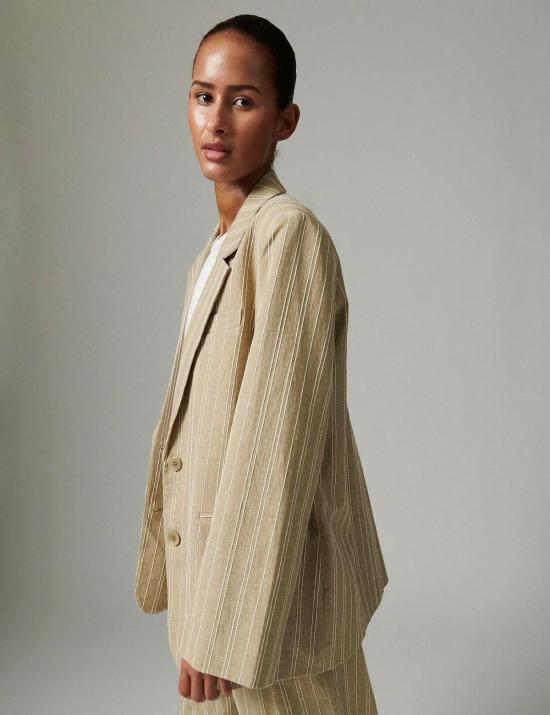  Day Birger et Mikkelsen 수트 자켓 Day Birger Et Mikkelsen 도리스 블레이저 리넨 스레드 트리 하우스 - OTHER BRANDS