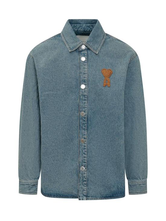 26SS 아미 ADC 코튼 니트 오버셔츠 UJK897DE0046 480 BLEU USED