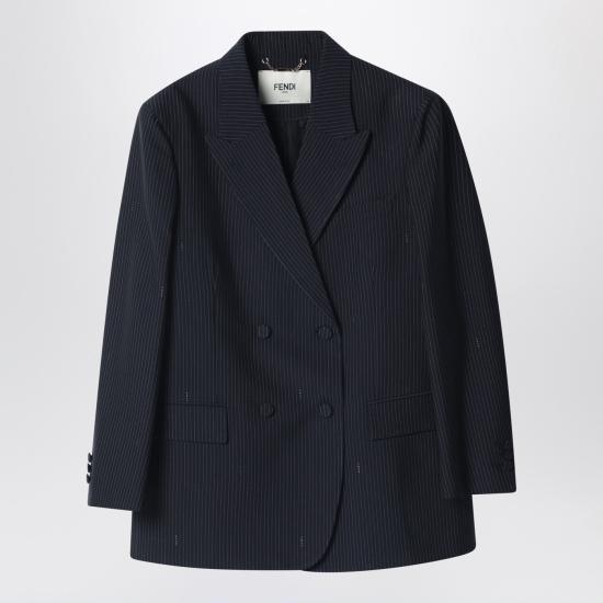 26SS 펜디 핀스트라이프 울 블레이저 FJ7685AW7I Blue