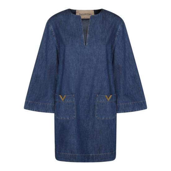 26SS 발렌티노 가라바니 데님 원피스 8B3DA03B9YA558 Blue
