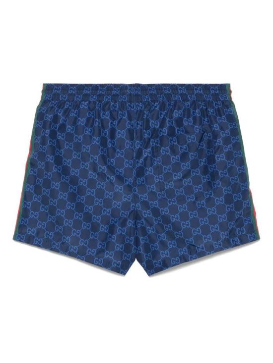 26SS 구찌 프린트 포플린 테크 스윔 쇼츠 815602XHAJ34735 Blue - GUCCI