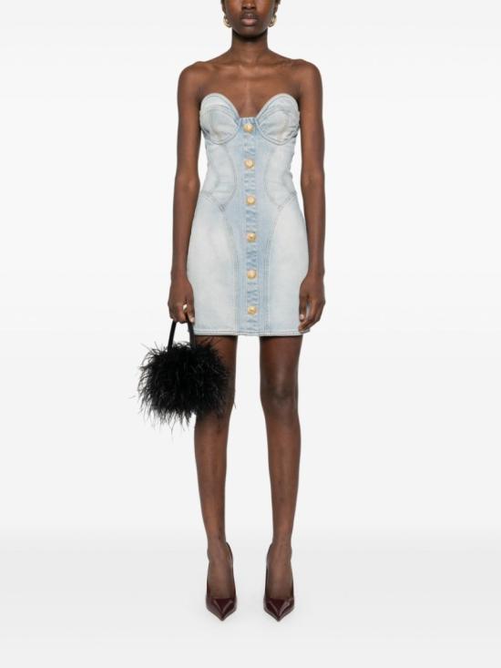 25SS 발망 데님 원피스 EF1R1315DF23 6FC Blue - BALMAIN