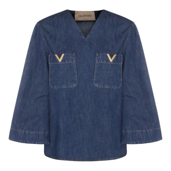 26SS 발렌티노 가라바니 데님 셔츠 8B3DB03L9YA558 Blue