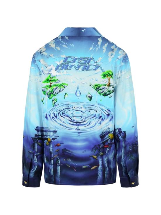 26SS 카사블랑카 긴팔 셔츠 MSP26SH00601 SILKTWILL Clear Blue - CASABLANCA