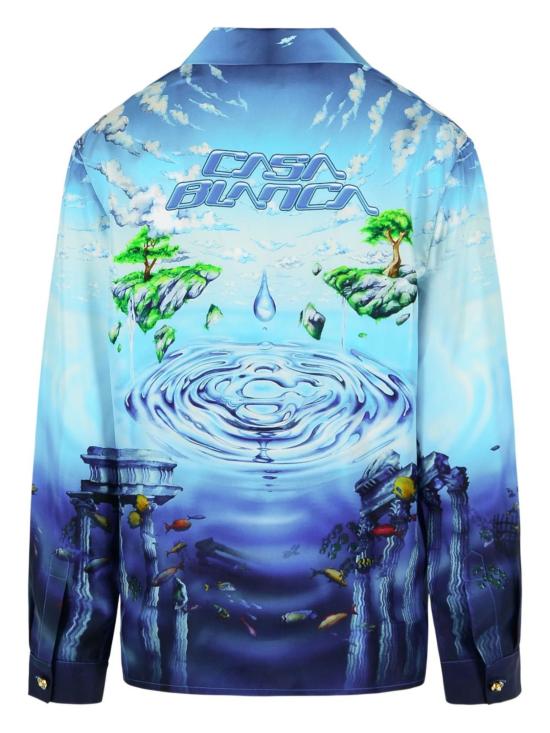 26SS 카사블랑카 긴팔 셔츠 MSP26SH00601 SILKTWILL Clear Blue - CASABLANCA