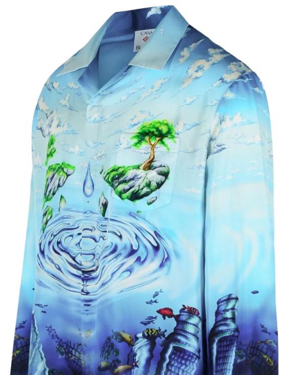 26SS 카사블랑카 긴팔 셔츠 MSP26SH00601 SILKTWILL Clear Blue - CASABLANCA