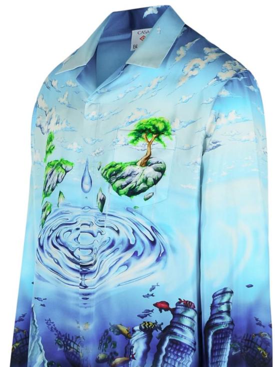 26SS 카사블랑카 긴팔 셔츠 MSP26SH00601 SILKTWILL Clear Blue - CASABLANCA