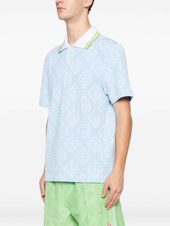 26SS 카사블랑카 반팔 티셔츠 MSP26JTP46601 BLANCJACQUARD Clear Blue - CASABLANCA