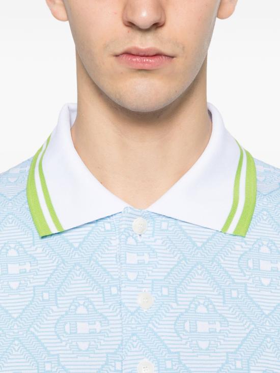 26SS 카사블랑카 반팔 티셔츠 MSP26JTP46601 BLANCJACQUARD Clear Blue - CASABLANCA