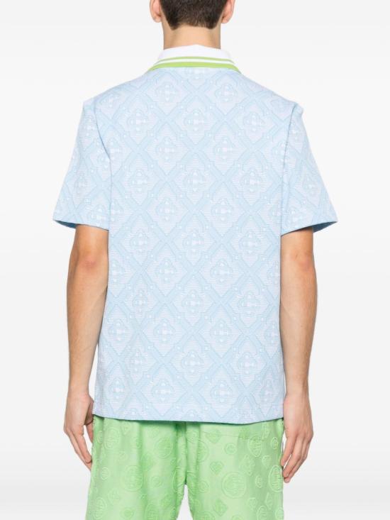 26SS 카사블랑카 반팔 티셔츠 MSP26JTP46601 BLANCJACQUARD Clear Blue - CASABLANCA