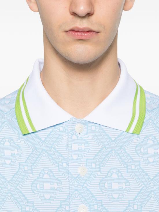 26SS 카사블랑카 반팔 티셔츠 MSP26JTP46601 BLANCJACQUARD Clear Blue - CASABLANCA