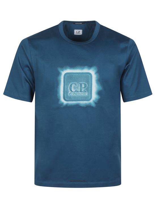 26SS 씨피 컴퍼니 메트로폴리스 시리즈 머서라이즈드 저지 반팔 배지 티셔츠 20CLTS054A 006370W849 Blue