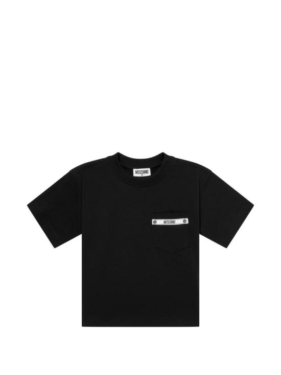 26SS [키즈] 모스키노 티셔츠 HUM05M LAA0160100 Black - MOSCHINO