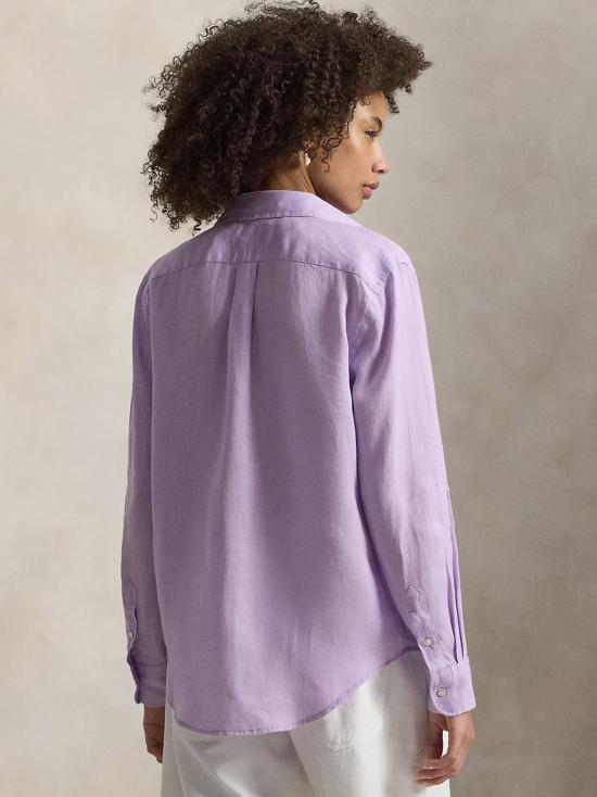 26SS 폴로 랄프로렌 포니 자수 리넨 셔츠 (211970730009) 211970730 513 PURPLE - POLO RALPH LAUREN