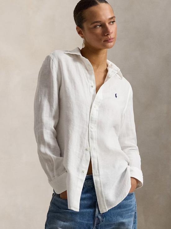 26SS 폴로 랄프로렌 포니 자수 리넨 셔츠 (211970730009) 211970730 518 BIANCO - POLO RALPH LAUREN