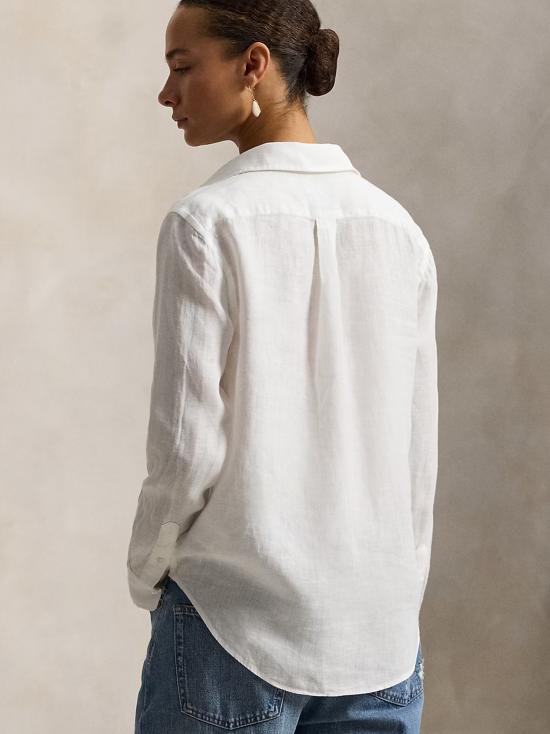 26SS 폴로 랄프로렌 포니 자수 리넨 셔츠 (211970730009) 211970730 518 BIANCO - POLO RALPH LAUREN