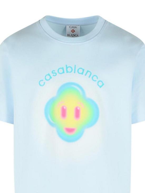 26SS 카사블랑카 반팔 티셔츠 MSP26JTS00109 PALEBLUEJERSEY Clear Blue - CASABLANCA