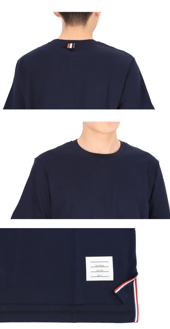 26SS 톰브라운 반팔 티셔츠 MJS067A 00042 415 Blue - THOM BROWNE