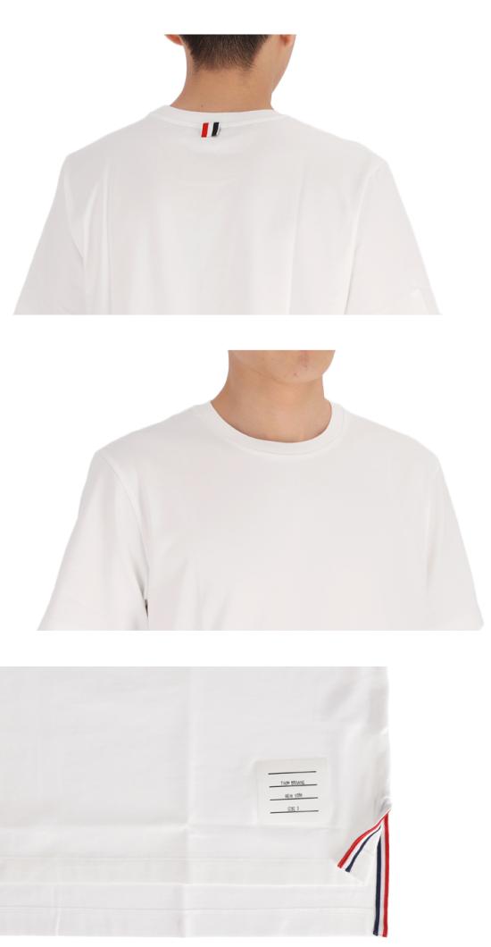 26SS 톰브라운 반팔 티셔츠 MJS067A 00042 100 White - THOM BROWNE