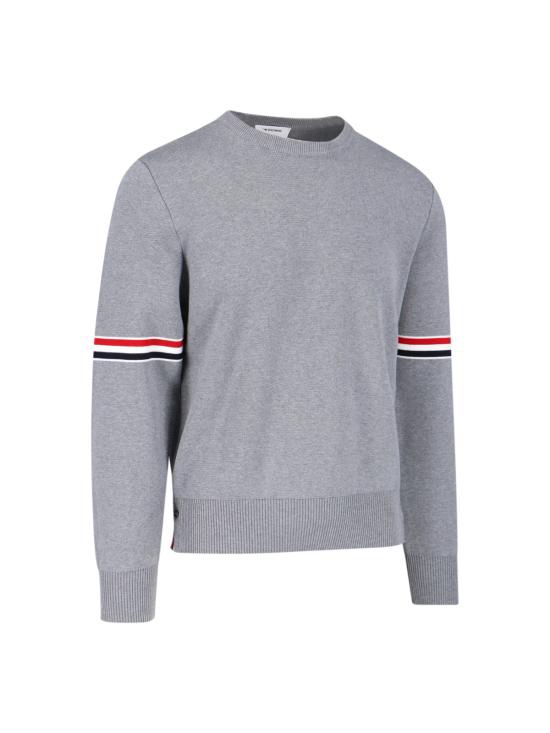 26SS 톰브라운 자카드 RWB 암밴드 니트 MKA326A Y3001 055 Grey - THOM BROWNE